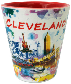 Red Interior Ceramic Mini Cup - Cleveland Edition