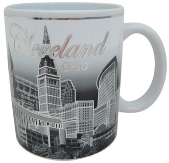 Stylish B&W Cleveland 11oz Cup with Elegant Silver Accents