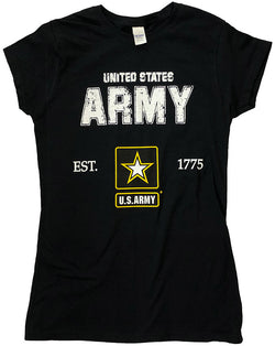 Womens Black United States Army EST 1775 Shirt