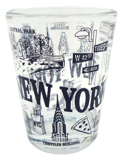 Iconic Clear and Black Shotglass Set - New York City Inspired Design