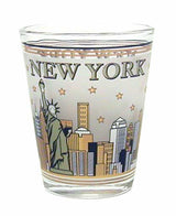 Gold and Black Skyline Shotglass with 23K Gold Foil Detailing