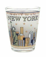 Gold and Black Skyline Shotglass with 23K Gold Foil Detailing