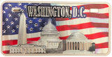 Washington DC License Plate Flag Collage Foil Magnet