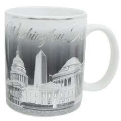Sleek Silver Accented Washington DC 11oz Cup in Black & White