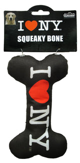 Black ILNY Squeaky Dog Bone for Endless Fun