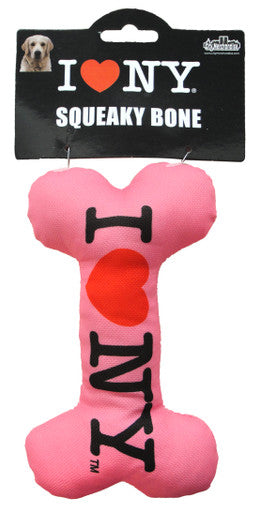 Pink Squeaky Dog Bone Toy - Interactive Playtime Fun!