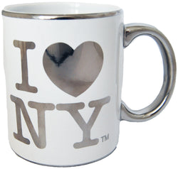 11oz White Silver ILNY Cup with Logo Handle
