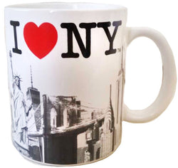 11oz White B&W Skyline ILNY Cup with Red Heart Detail