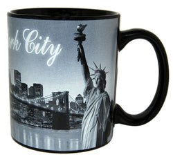 11oz B&W Picture Mug featuring Stunning Brooklyn Bridge Skyline