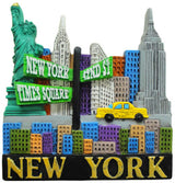 City Vibes Collection: New York Poly Magnet Set with Skyline, Street Signs, and Taxi