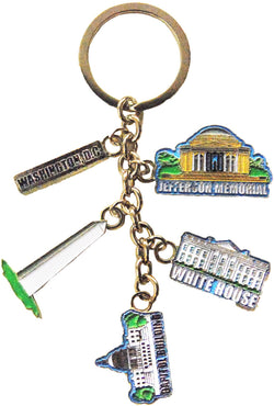 Washington DC Charm Bracelet with House, Capitol, Memorial, Tag Charms