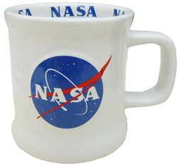 NASA White Embossed Cup with Iconic Meatball Logo Inside