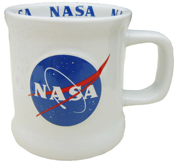 NASA White Embossed Cup with Iconic Meatball Logo Inside