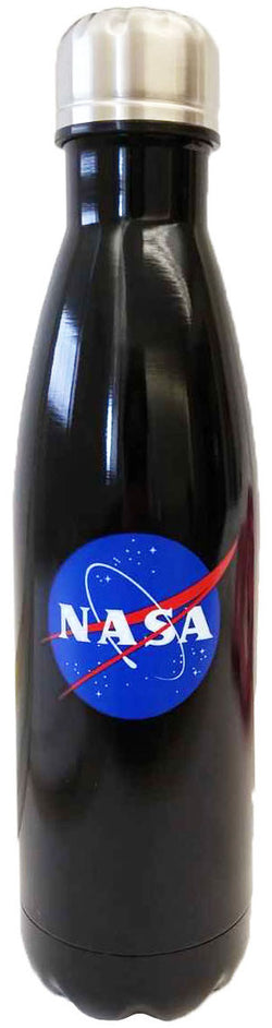 NASA Steel Water Bottle in Black with Meatball Design