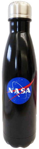 NASA Steel Water Bottle in Black with Meatball Design
