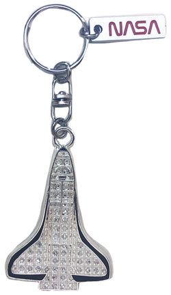 NASA Houston Space Shuttle Glitter Keyring with Magic Tag