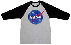 NASA Baseball Shirt with Distressed Meatball