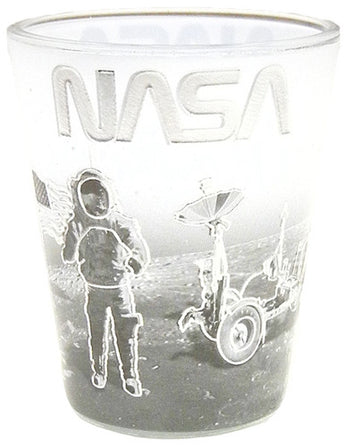 NASA Worm Logo Shot Glass: Moon Edition