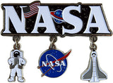 NASA Dangle Magnet with Shuttle and NASA Meatball