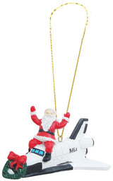 NASA Poly Christmas Ornament with Santa on Plane