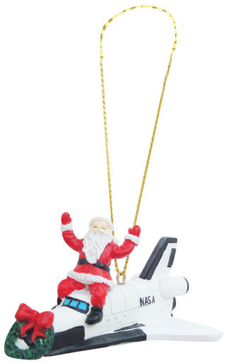 NASA Poly Christmas Ornament with Santa on Plane