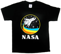 NASA Kids Black Retro Rocket T-Shirt