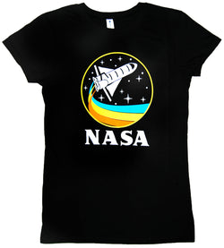 Women's NASA Black Retro T-Shirt