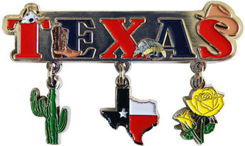 Texas State Rose Cactus Dangle Magnet