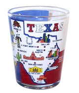 Texas Flag/Map Color Icon Clear Shotglass 00295