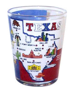Texas Flag/Map Color Icon Clear Shotglass 00295