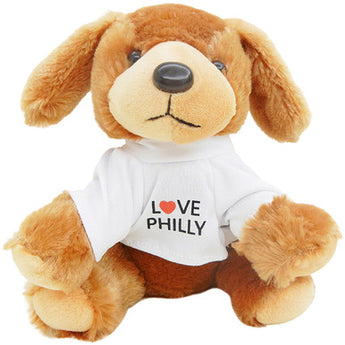 Plush Philadelphia Puppy with White T-Shirt