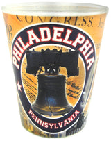 Philadelphia Yellow Shot Glass Featuring Liberty Bell Design