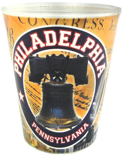 Philadelphia Yellow Shot Glass Featuring Liberty Bell Design