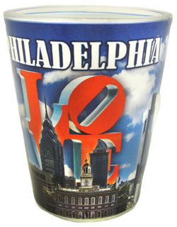 PHILADELPHIA Skyline Shotglass with Love Sculpture