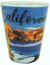 California Shotglass with Skyline Ocean and Palm Design
