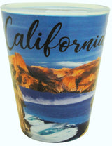 California Shotglass with Skyline Ocean and Palm Design