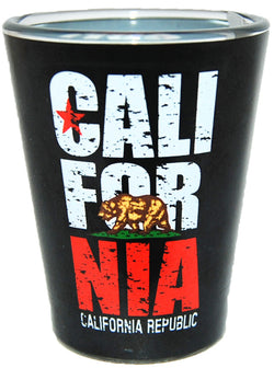 California Republic Bear Shotglass in Black Clear Design
