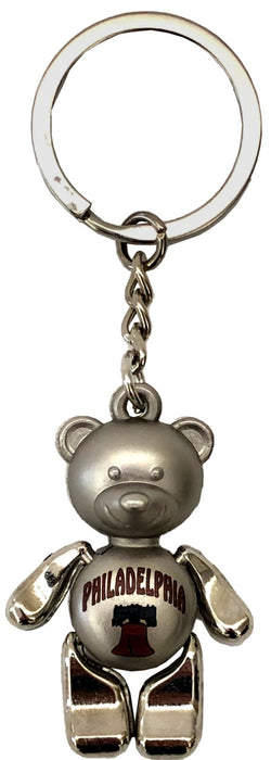 Liberty Bell Silver Keyring with Moving Parts - Toy Philadelphia Bear