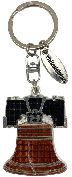 Philadelphia Sparkling Liberty Bell Keyring with Magic Glitter and Tag