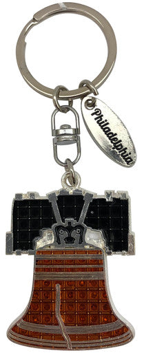 Philadelphia Sparkling Liberty Bell Keyring with Magic Glitter and Tag