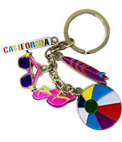 California Dangle Sandals with Beach Ball, Sunglasses, Surf, and Tag