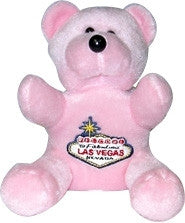 Las Vegas Plush Toy Pink Bear with Welcome Sign