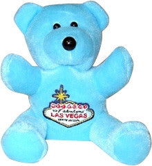 Las Vegas Plush Toy Light Blue Bear with Welcome Sign