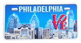 Philadelphia Skyline Blue License Plate Magnet