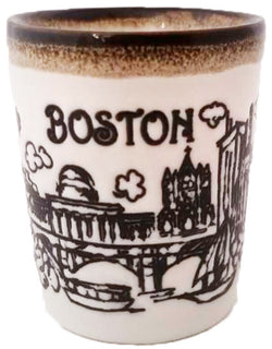 Boston Mini Ceramic Cup featuring a unique white and brown drip finish – a stylish and functional addition to your tableware collection.