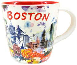 BOSTON 16oz White Water Cup with vibrant red interior – a stylish and functional addition to your drinkware collection.