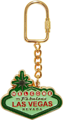 Las Vegas Gold Plated Keyring In Green