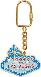 Las Vegas Gold Plated Keyring In Blue