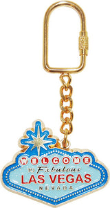 Las Vegas Gold Plated Keyring In Blue