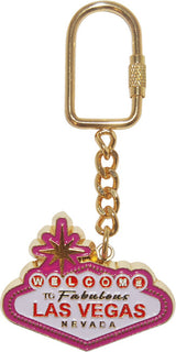 Las Vegas Gold Plated Keyring In Lavender